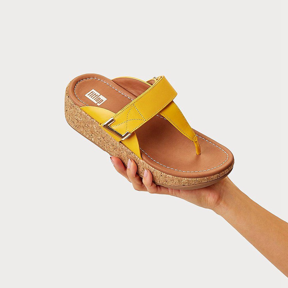 Fitflop Womens Sandals Yellow - Remi Adjustable Toe-post - 65WHRFQUT